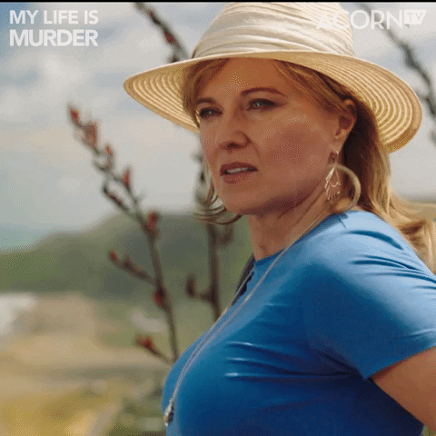 Lucy Lawless Mystery GIF by Acorn TV Latin America