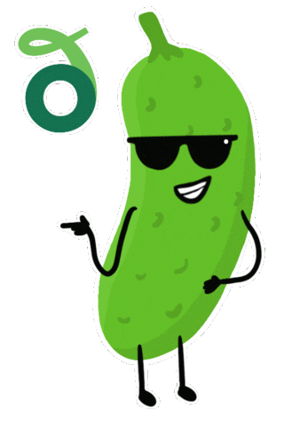 Mobile-friendly animated cucumber sticker showcasing animated coolness