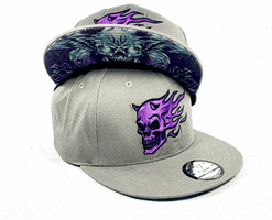Capichecaps purple skull grey gray GIF