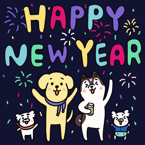 Happy New Year Dog GIF by 大姚Dayao