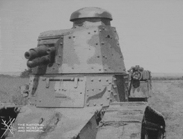 NationalWWIMuseum hello black and white military tank GIF