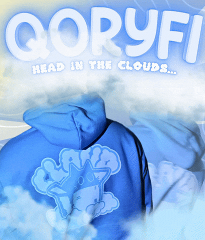 QoryfiBrand blue clothing hoodie head in the clouds GIF