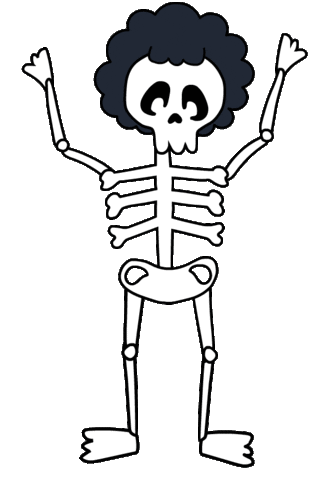 Muerto Skeleton Dance Sticker by Pepephone