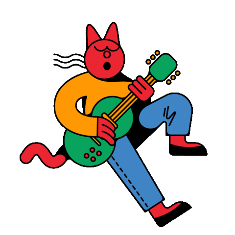 Guitar Sing Sticker by Crimson Cat