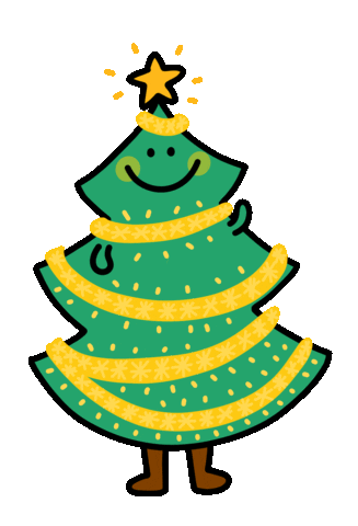 Christmas Tree Sticker by Andreea Illustration for iOS & Android | GIPHY