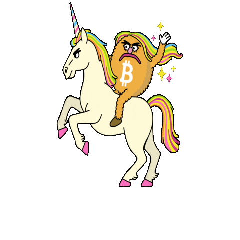 Bitcoin Unicorn Sticker by herecomesbitcoin