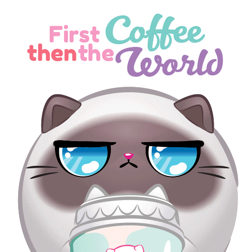Cat Coffee Sticker by Kitten Catfé™