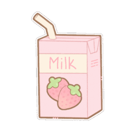 Milk Strawberry Sticker