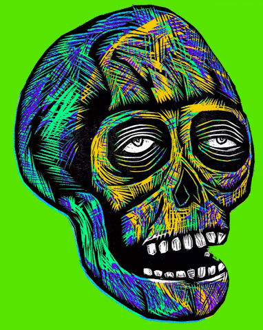 seanstarwars color skulls printmaking woodcut GIF