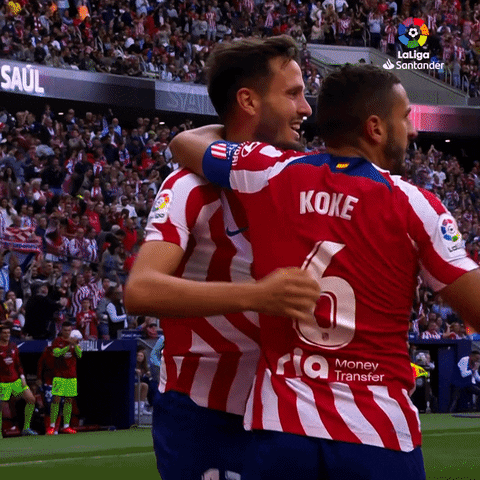 Happy Group Hug GIF by Atlético de Madrid