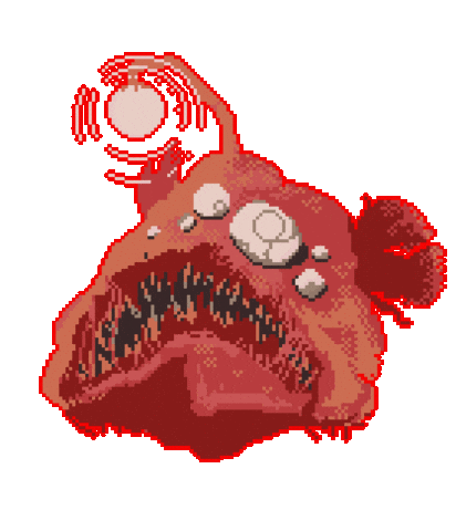 Angler Fish Pixel Sticker by pirate sheep