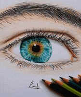blue eyes art GIF