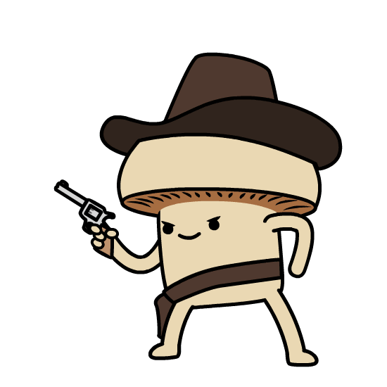 mushroommovie gun draw cowboy mushroom GIF