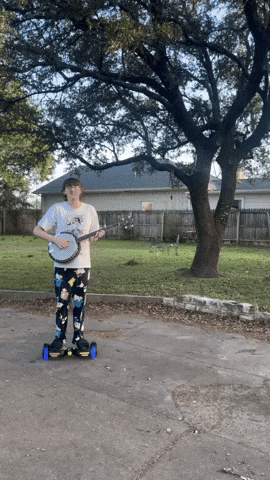 Hoverboard Banjo GIF