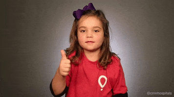 cute girl thumbs up GIF by Children's Miracle Network Hospitals