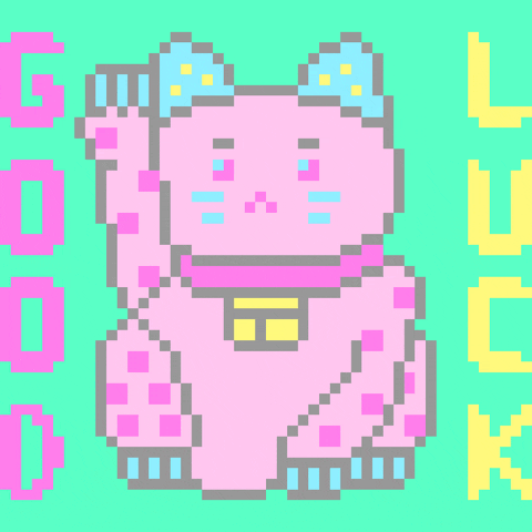 8-Bit Good Luck GIF by Kagami Shinohara