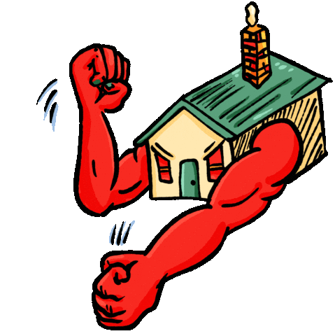 Angry House Sticker