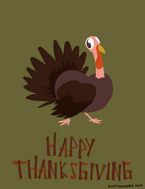 Digital art gif. A fully-feathered alive turkey bursts into flames and becomes a headless cooked turkey that jumps up, is surrounded by smoke, and turns back into a living turkey in a continuous loop. Text, “Happy Thanksgiving.”
