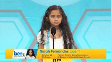 Spelling Bee Hair Flip GIF by Scripps National Spelling Bee