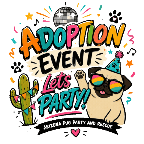 Pugs Pugparty Sticker by Arizona Pug Party and Rescue