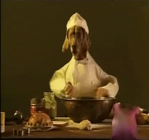 Dog cooking gif