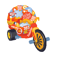 Drifting Big Wheel Sticker by StickerGiant