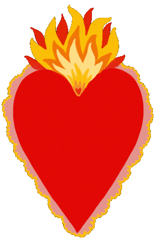 Sacred Heart Love Sticker by Millie Sewell-Knight