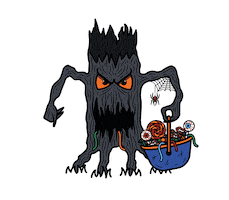 Trick Or Treat Illustration Sticker
