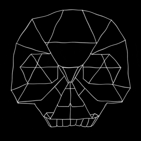 SoupWench art wave skull line GIF