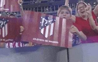 celebrate fan fans sign atletico madrid GIF
