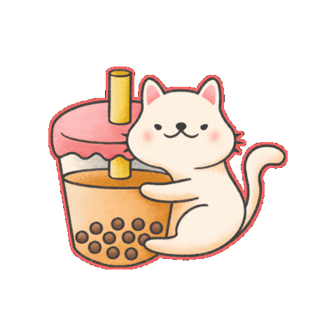 Milk Tea Cat Sticker by High End Graphics