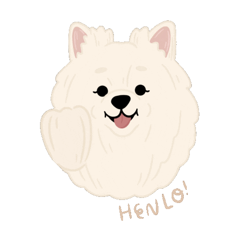 Dog Hello Sticker by Ann of Facedit