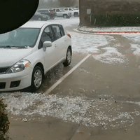 Hail Pounds Cars in McKinney, Texas