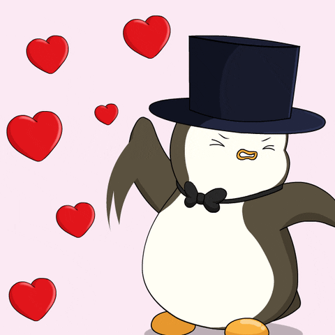 Go Away Hearts GIF by Pudgy Penguins