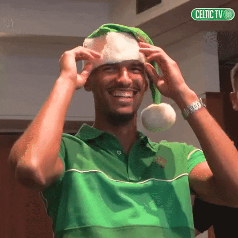 Christmas Finger Point GIF by Celtic Football Club