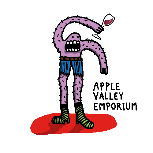 Red Wine Sticker by Apple Valley Emporium