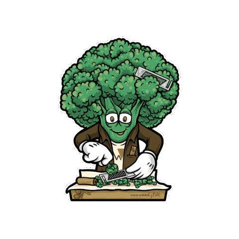 Broccoli Smoking Sticker by Woodzl
