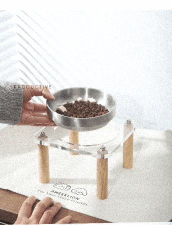 Ceramic Slow Feeder Cat Bowl GIF