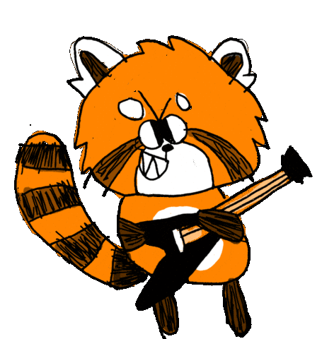 Red Panda Rock Sticker