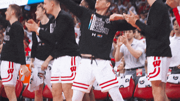 Happy College Hoops GIF by Wisconsin Badgers