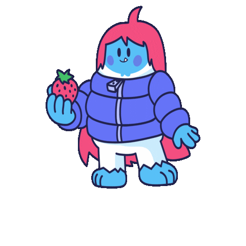 Strawberry Bouncing Sticker by The Yetee