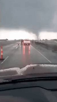 Drivers on Louisiana Highway Look On as Tornado Passes By