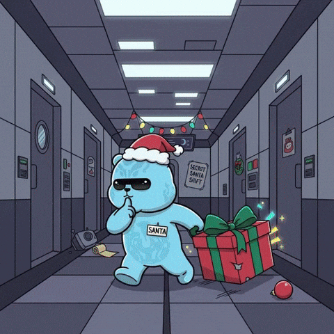 Sneaking Merry Christmas GIF by Kanpai Pandas