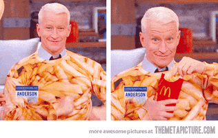 Anderson Cooper National French Fries Day GIF