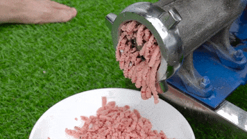 ExperimenMeatGrinder funny satisfying meat underground GIF