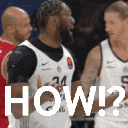 Bruno Fernando Question GIF by Basketball Club Partizan