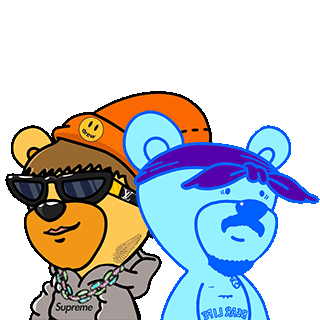 Vibing Teddy Bear Sticker by The YKMS