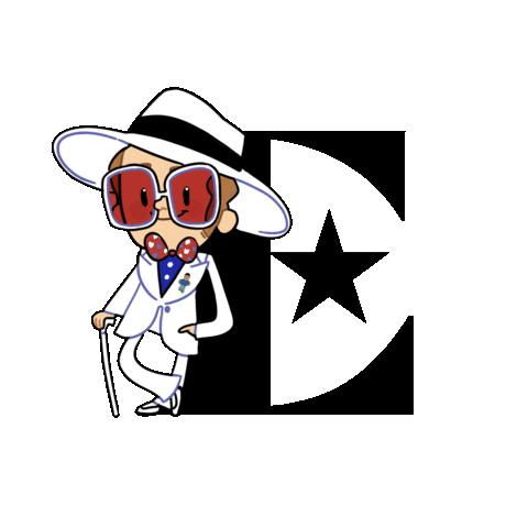 Rocket Man Illustration Sticker by Elton John