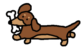 Hungry Sausage Dog Sticker by Joguman Studio