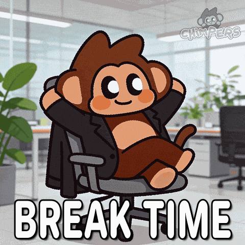 Break Time Work GIF by Chimpers